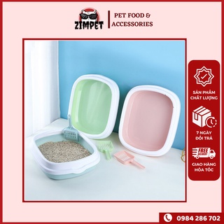 Khay vệ sinh cho mèo size nhỏ - tặng kèm xẻng - Chậu cát cho mèo - Chậu đựng cát cho mèo