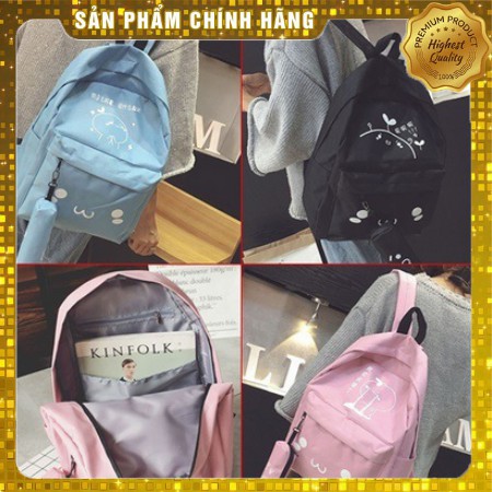 Vải Canvas Phong Cách Hàn Quốc , Balo Đi Học Nữ Thời Trang Nữ Cực Xinh Cá Tính-BL3