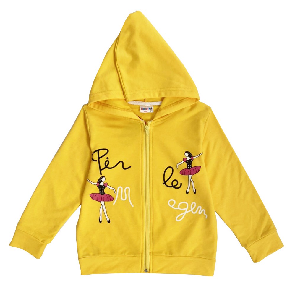 Áo Nỉ Hoodie Khóa Kéo Bé Gái DAHANA Kids - Áo Nỉ Thu Đông Bé Gái Có Mũ Ấm Áp