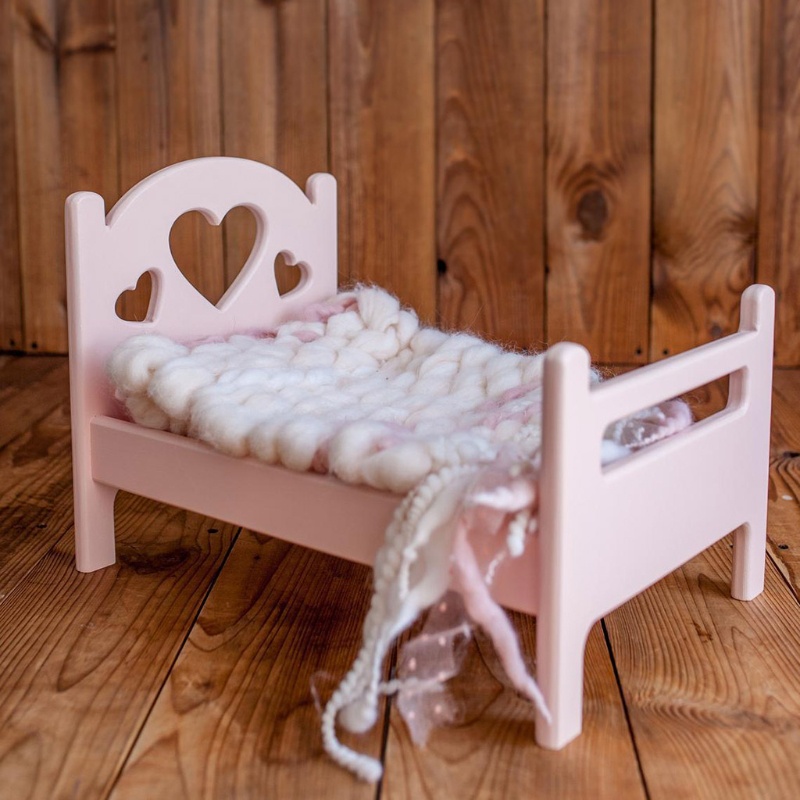 Giường Ngủ Hình Trái Tim Dùng Làm Phụ Kiện Chụp Ảnh Cho Bé Sơ Sinh