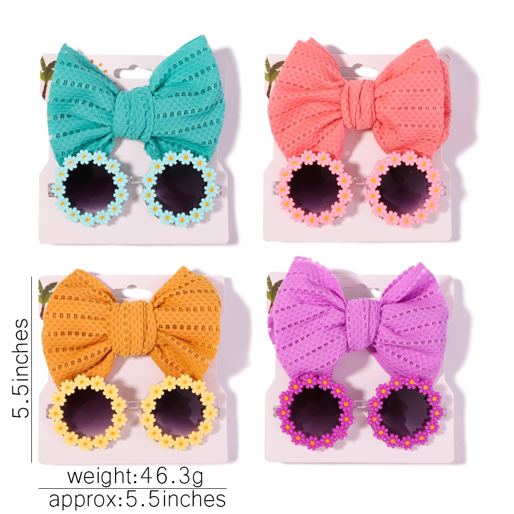 RainBow Bows Set 2 Băng Đô Gắn Hoa Hướng Dương Dễ Thương Dành Cho Bé 2022