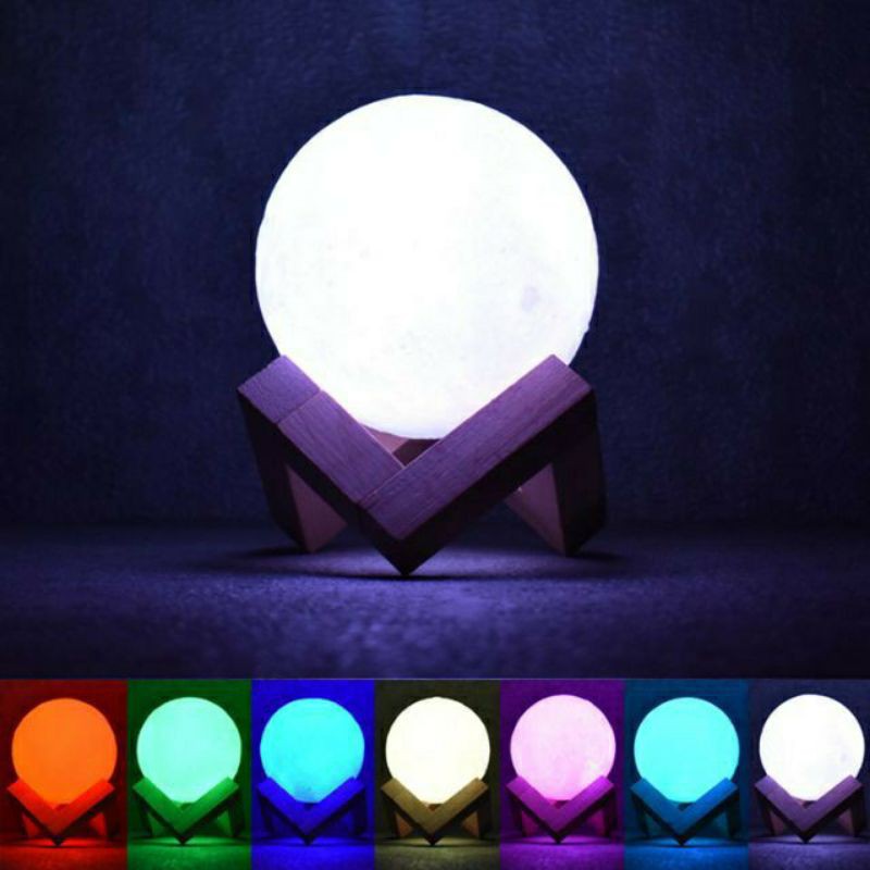 Đèn ngủ mặt trăng Moon Light 3D cảm ứng 7 màu [ đẹp mê mẩn ]