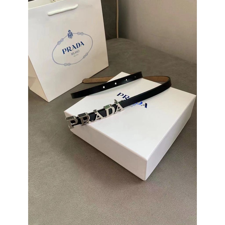Hàng Sẵn Sàng! Prada! Thắt Lưng Da Thật Thời Trang Công Sở Cho Nam Và Nữ