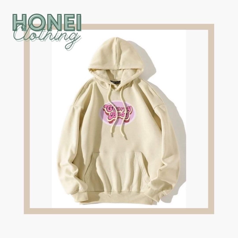 Áo khoác nỉ áo khoác hoodie nữ Cherry Baby đẹp form rộng unisex chất nỉ bông dày dặn kèm ảnh thật | BigBuy360 - bigbuy360.vn