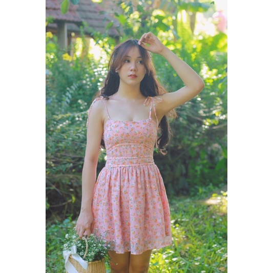 Junnie Dress - Váy hoa nhí + kèm khoác voan