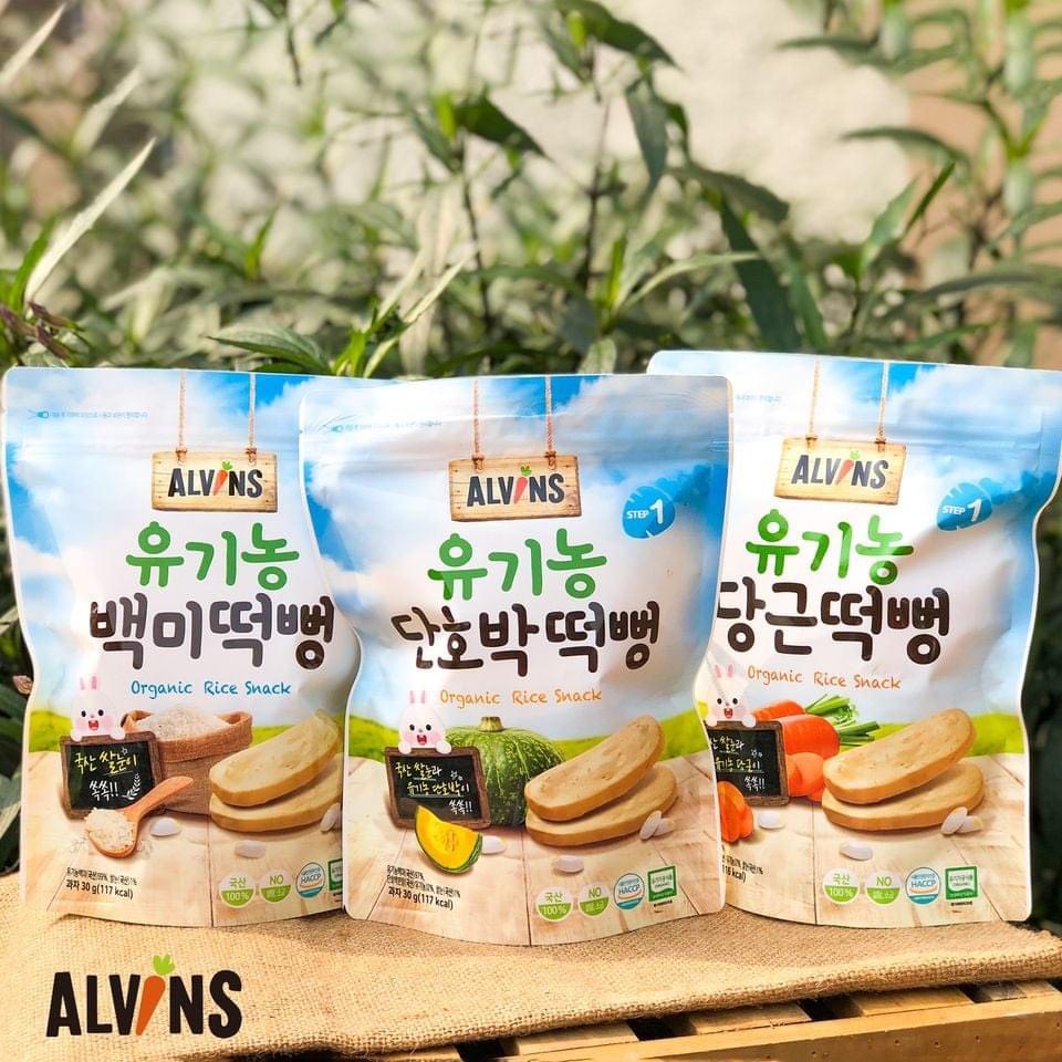 Bánh Gạo Ăn Dặm Hữu Cơ Alvins 30g Hàn Quốc - Bánh Organic Cho Bé Ăn Dặm