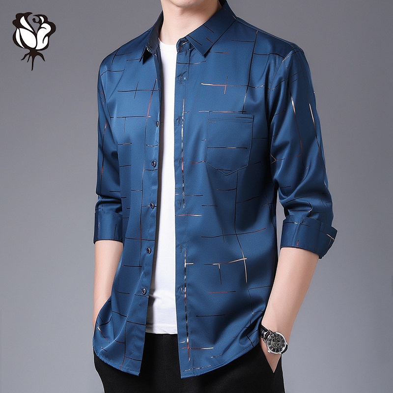 Vận chuyển nhanh Áo sơ mi nam dài tay Áo sơ mi dài tay công sở thông thường