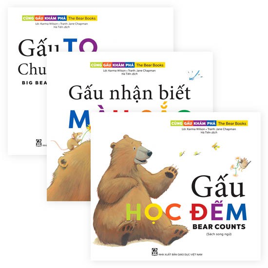 Sách - Cùng gấu khám phá - Combo 3 cuốn song ngữ Việt Anh