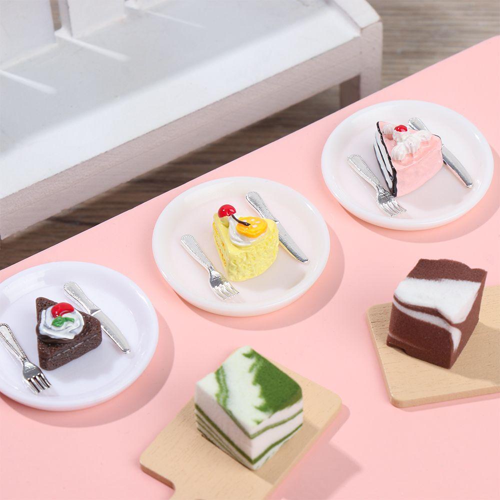 1 Bộ Mô Hình Bánh Kem Có Khay Trà Chiều Thu Nhỏ Dành Cho Nhà Búp Bê
