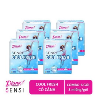 Combo 20Goi Băng vệ sinh Diana SenSi Cool Fresh siêu mỏng cánh (gói 8 miếng) - Thanhthuy