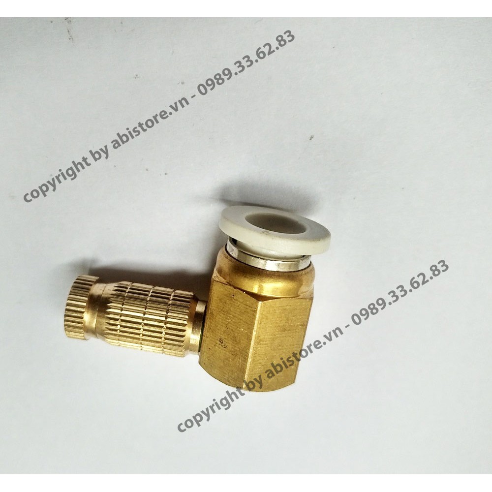 BÉC ĐỒNG PHUN SƯƠNG CÚT GÓC NỐI ỐNG 8MM, BÉP PHUN SƯƠNG BẰNG ĐỒNG( Cút đồng phun sương)
