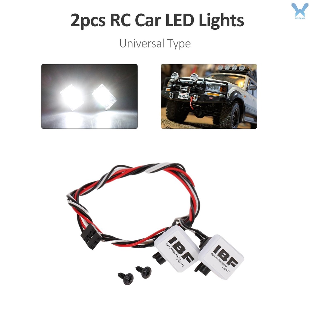 Bộ 2 đèn led ánh sáng trắng 5.5-11v Rc trang trí cho xe hơi điều khiển từ xa