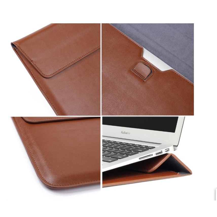 Túi đựng laptop da PU kiêm giá đỡ thích hợp cho iPad Air Pro Huawei HP Asus 11 12 13 14 15 16.2 inch