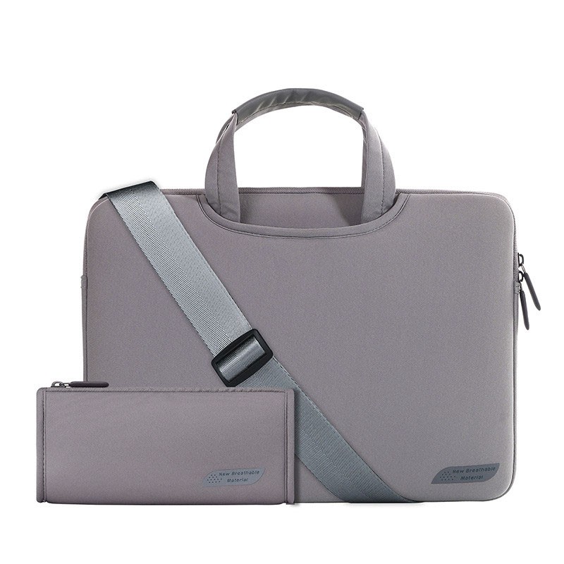 [FREESHIP]Combo Túi laptop đeo vai Cartinoe Sleeves Breath Simplicity hồng đậm + túi phụ kiện