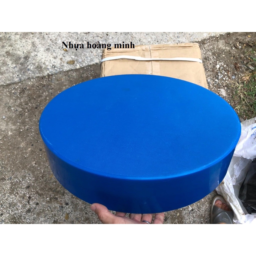 Thớt nhựa tròn 50 dày 10cm có quai xách, hàng công ty chuyên băm chặt , nhựa đúc nguyên khối