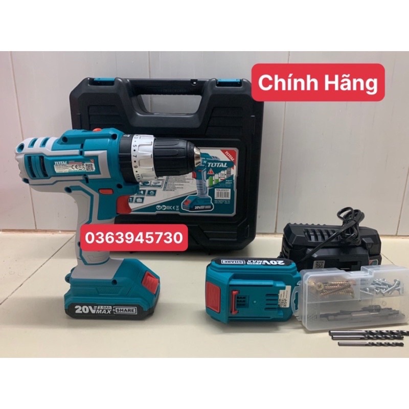 TOTAL Máy khoan búa dùng pin Lithium 20V TIDLI20031