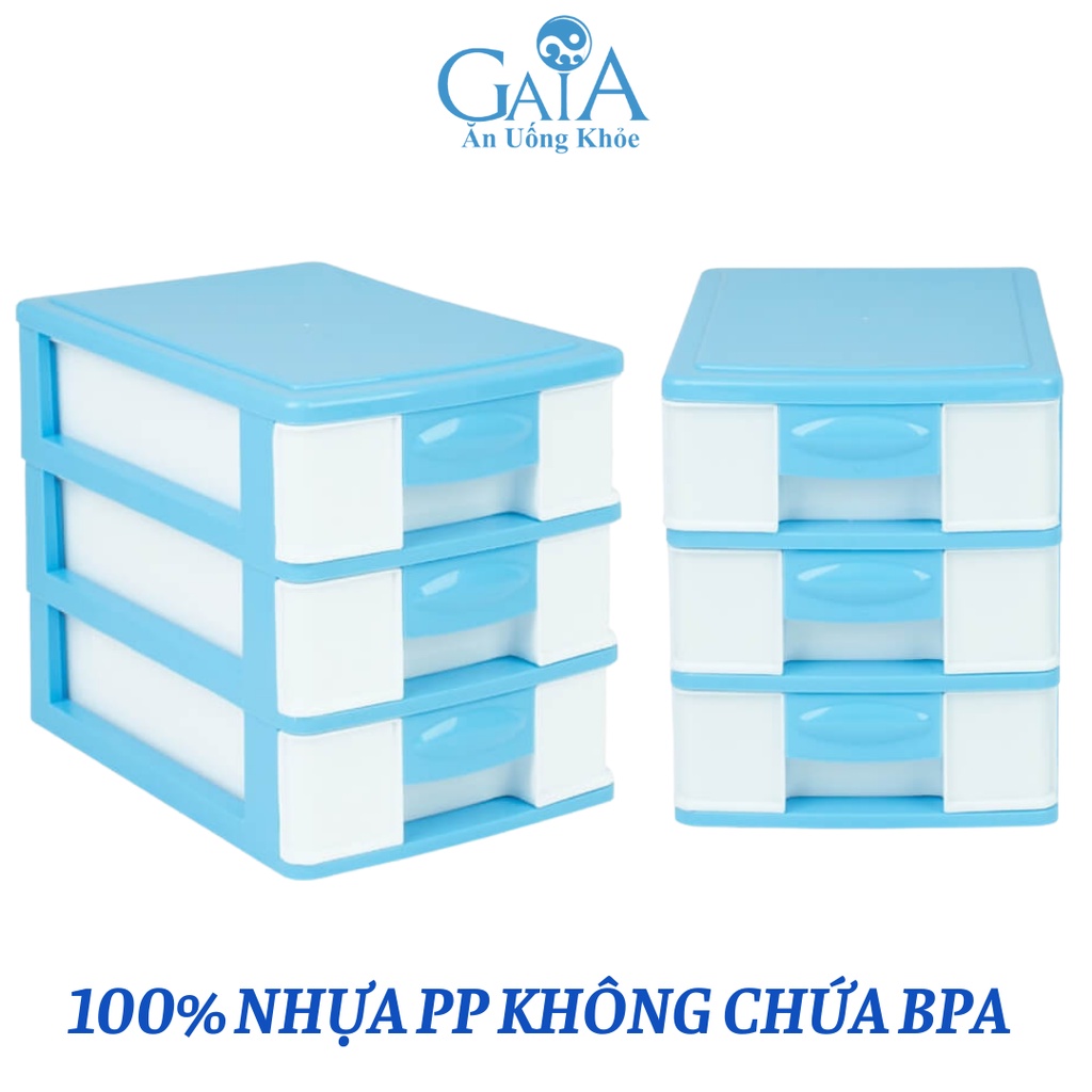 Tủ nhựa đa năng 3 ngăn đựng đồ để bàn tiết kiệm không gian 100% nhựa PP Đại Đồng Tiến an toàn sức khỏe