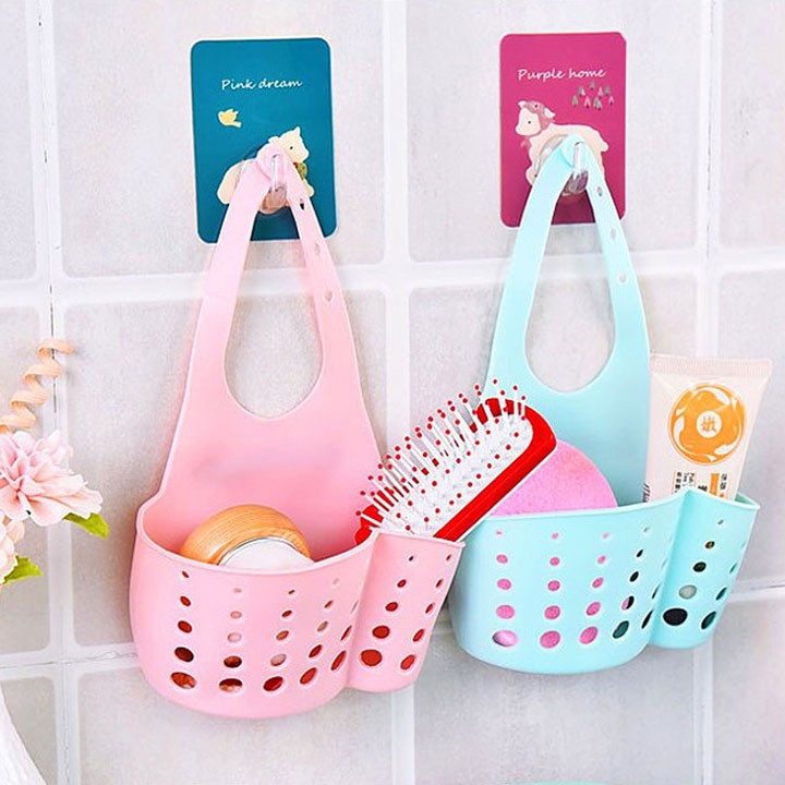 Giỏ Silicon Treo Vòi Nước, để xà bông và miếng rửa chén tiện lợi