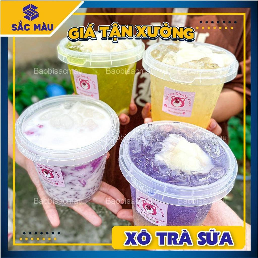 (Combo 10 cái) Xô nhựa đựng trà sữa, đựng nước ép 700ml - 1000ml