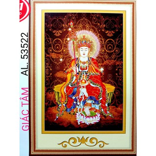 Tranh ĐỊA TẠNG VƯƠNG BỒ TÁT - 51x72cm - AL.53522 AL53522 - NGỌC MINH CHÂU TÍCH TRƯỢNG - tranh đã có khung