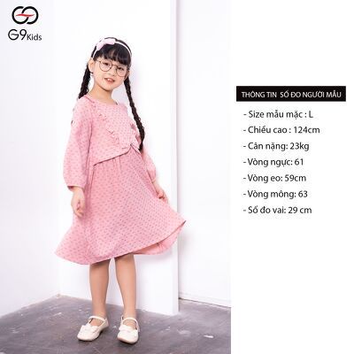 Váy bé gái tay dài 2 lớp 0376 G9moza