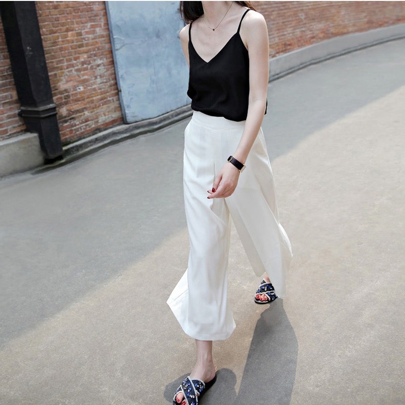 Áo kiểu IELGY hai dây chiffon cổ chữ V thời trang đơn giản dành cho nữ