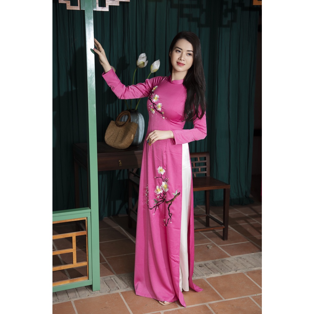 Áo dài thêu và đính kết hạt nổi ⚡️Áo dài đẹp⚡️sang trọng – Tây Phương