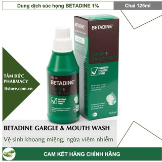 BETADINE Gargle & Mouth Wash 125ml Nước Súc Miệng Họng Betadine vệ sinh khoang răng miệng [betadin]