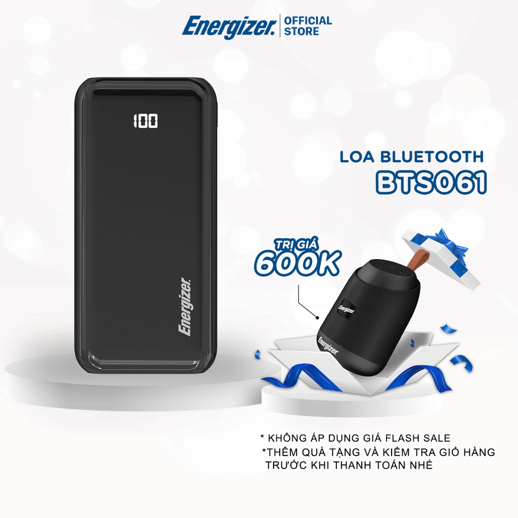 Sạc dự phòng Energizer UE20011PQ - Tích hợp sạc nhanh đa nền tảng, sạc nhanh 2 chiều cổng USB-C - Hàng chính hãng