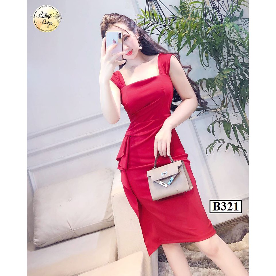 Váy đầm body B321 Đỏ BUTINO SHOP thời trang nữ hàng thiết kế Cao Cấp - 3 màu