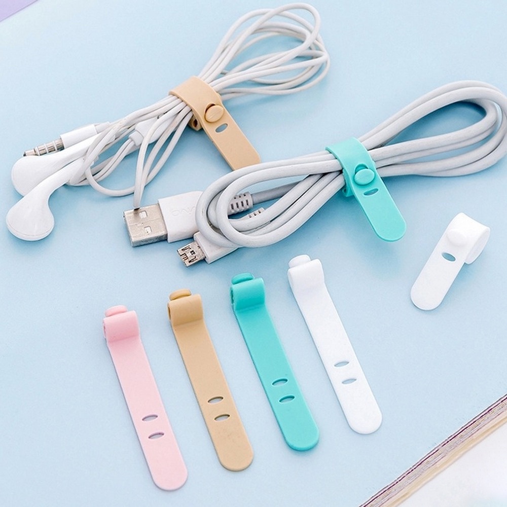 Set 4 dây quấn giữ dây cáp tai nghe bằng silicone đa năng tiện lợi
