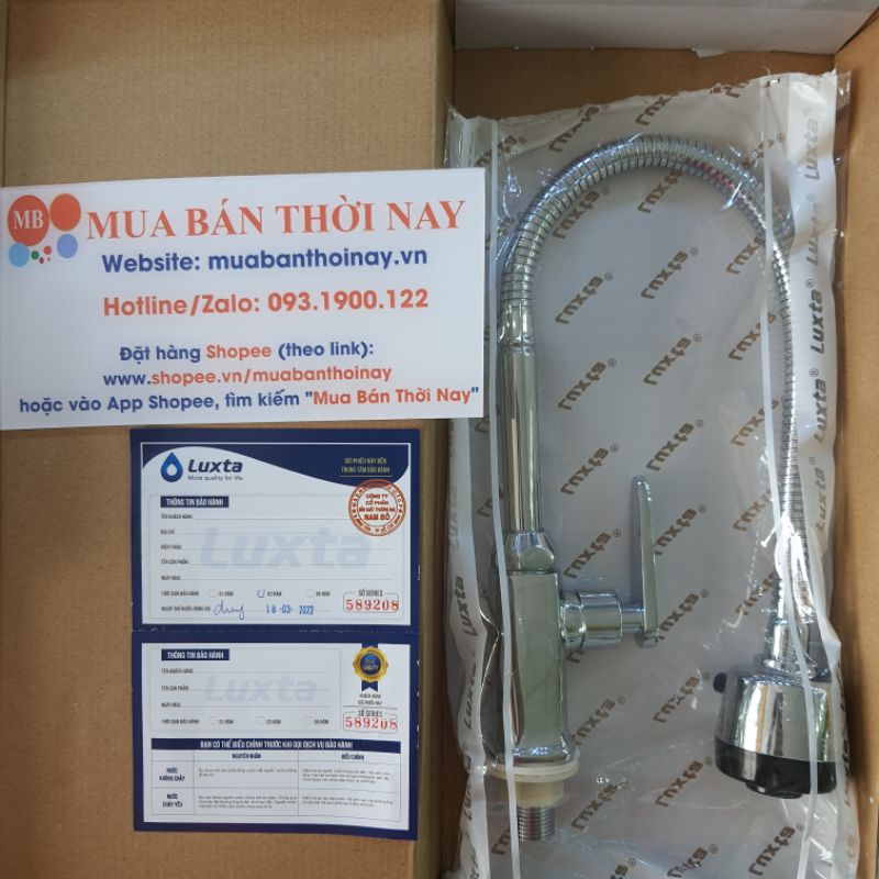 Vòi rửa chén lạnh Luxta L3114T3B, vòi bếp Lạnh một đường nước, Bảo hành 03 năm chính hãng