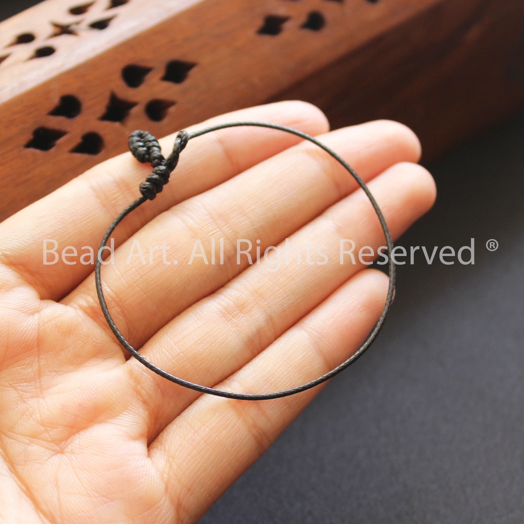 Vòng Tay Thắt Dây  Đen Handmade , Nhiều Size Lựa Chọn, Vòng Tay Phong Thuỷ, Chuỗi Hạt - Bead Art