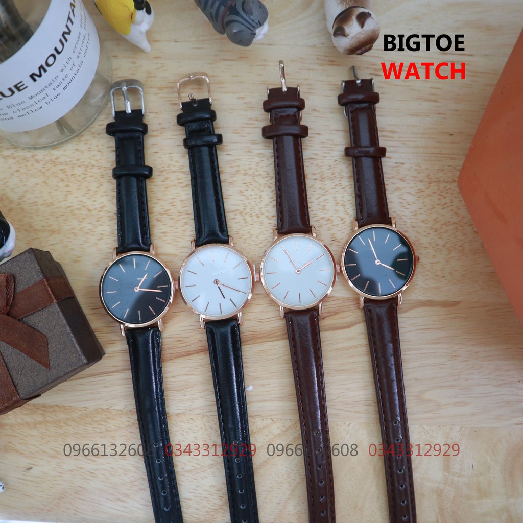 Đồng hồ DD&W nam nữ dây da D8732 sang trọng lịch lãm