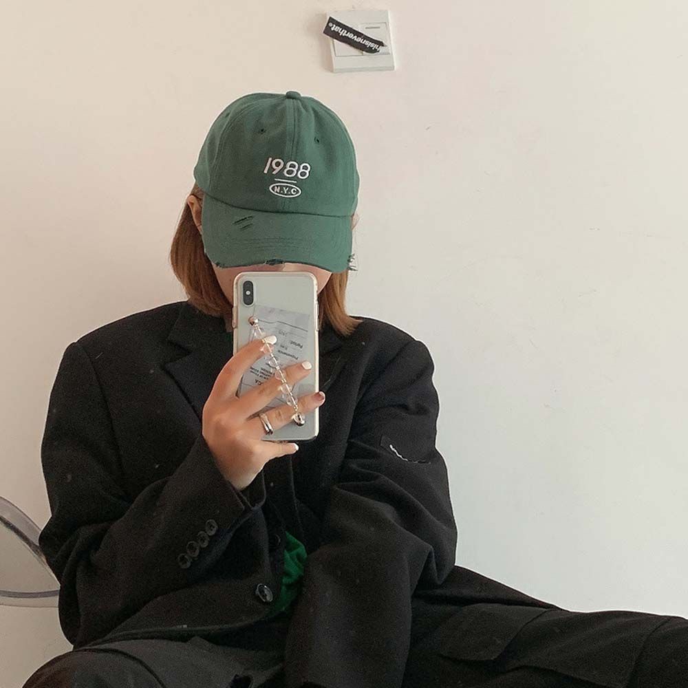 Nón Lưỡi Trai Thêu Chữ 1988 Phong Cách Hip Hop Hàn Quốc