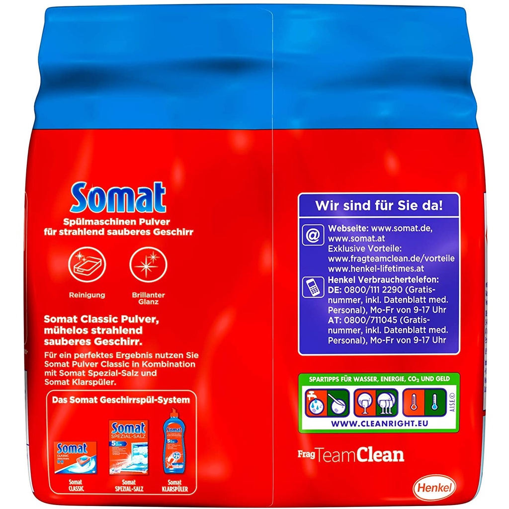 Bột rửa Ly bát Somat Classic Pulver Detergent Power 1.2kg - Hàng nhập khẩu Đức