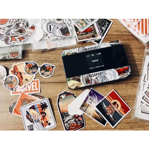 (Có video) Set 50 sticker YUMMY FOOD  siêu dễ thương dán trang trí cá tính phong cách