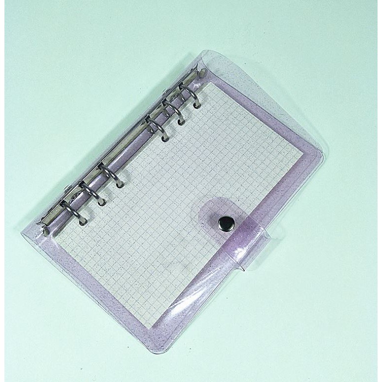 Binder sổ còng kim tuyến nhựa dẻo bìa màu pastel 6 lỗ A5 - A6 | BNS034