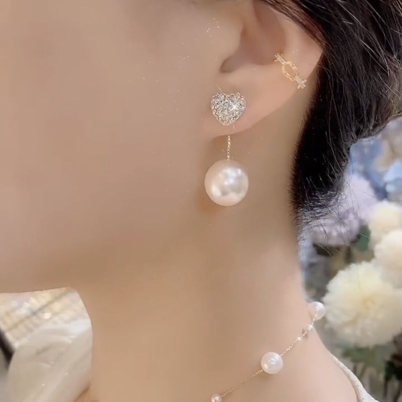 Bông Tai Đính Đá Toàn Diện Phong Cách Hàn Quốc Thanh Lịch Cho Nữ