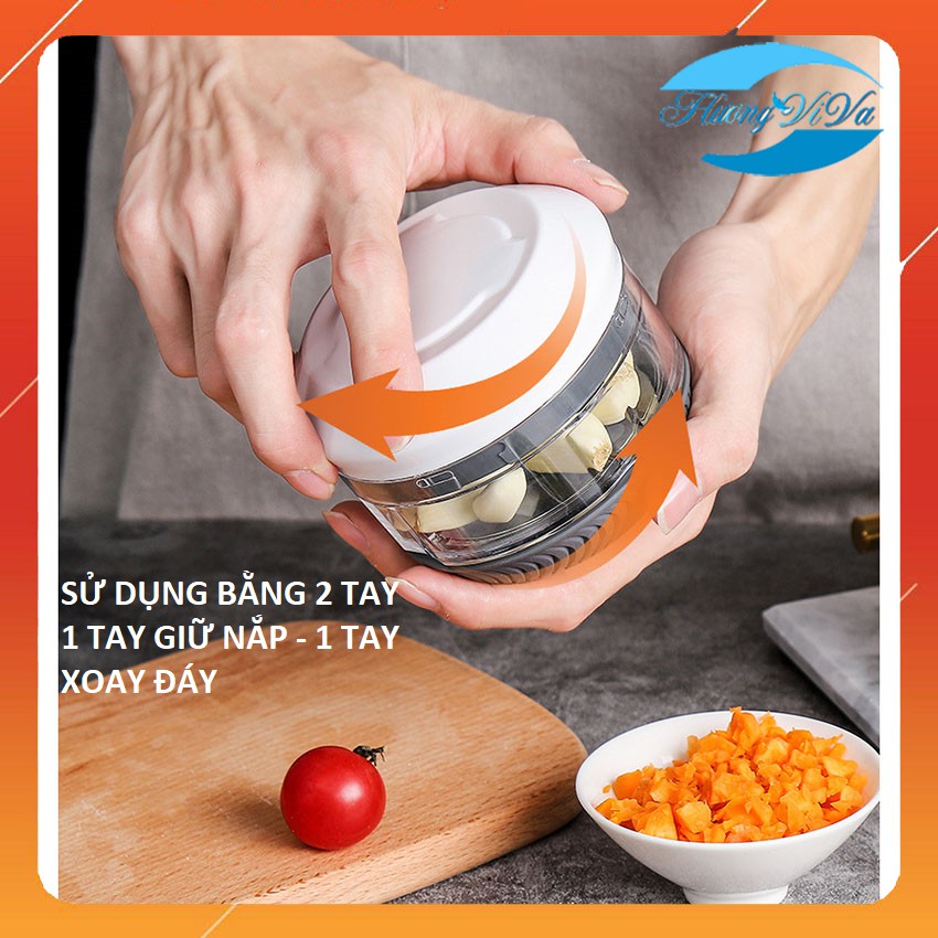 Máy xay tỏi ớt bằng tay mini dạng xoay không dùng dây rất bền,dụng cụ xay tỏi ớt,hành,gừng,các loạị hạt gia vị nhà bếp