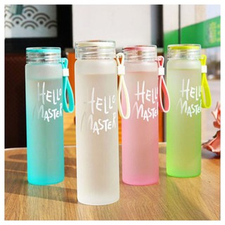 Bình đựng nước thủy tinh Hello Master 450ml nhiều màu