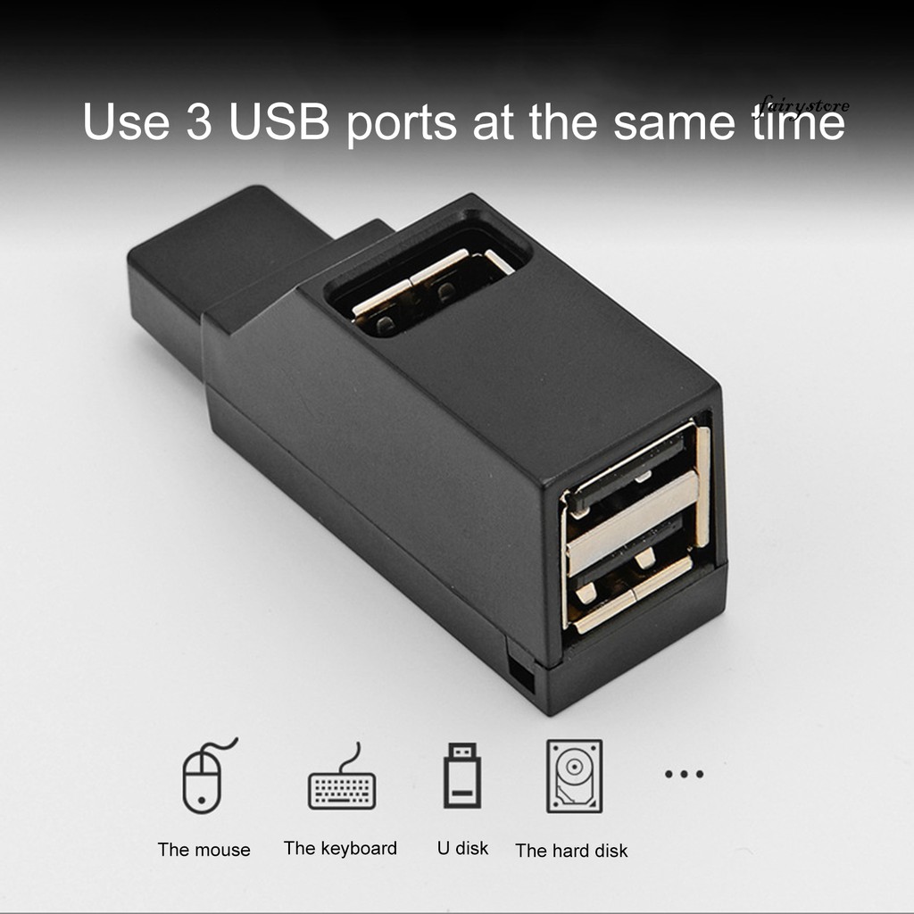 Fs Bộ Chia 3 Cổng Usb 2.0 / 3.0 Cho Laptop / Máy Tính