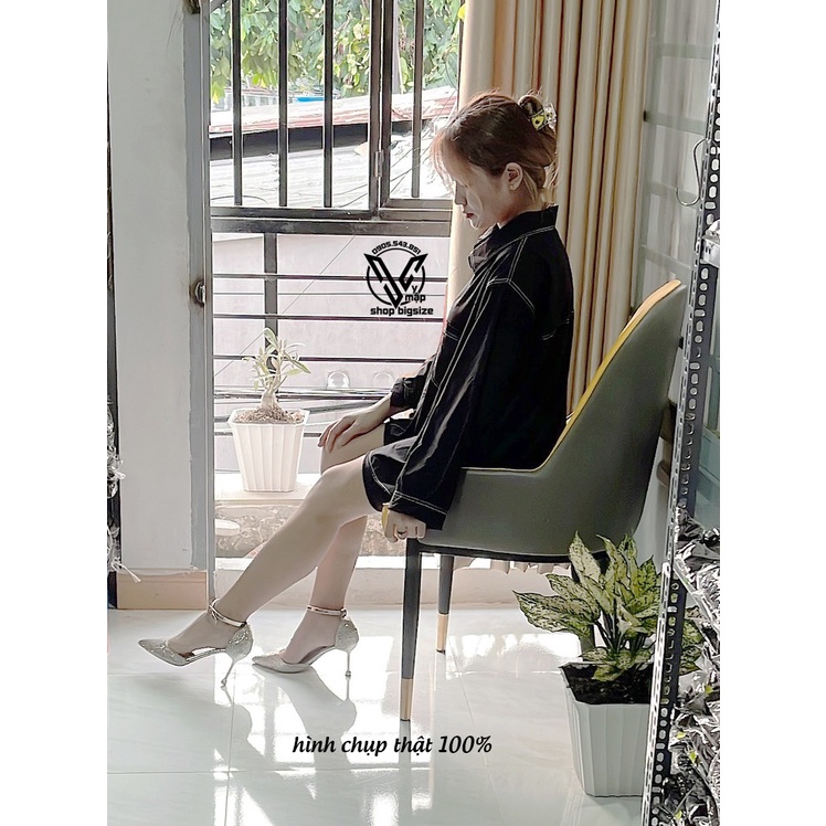 Áo sơ mi ulzzang chỉ nổi BIGSIZE 10 màu vymapshopbigsize
