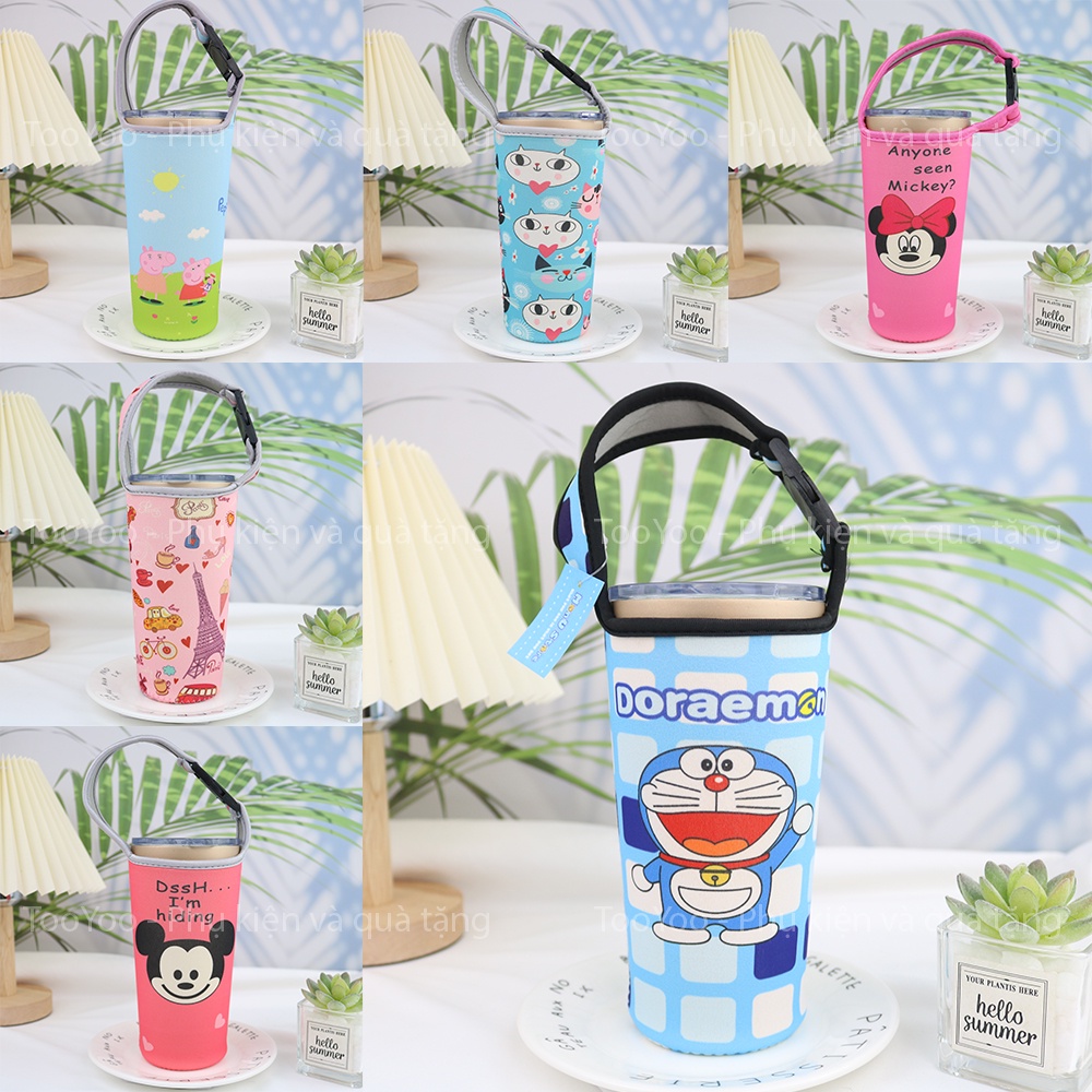 Túi đựng bình, ly giữ nhiệt 300 - 550ml hình dễ thương cute TooYoo TY0227