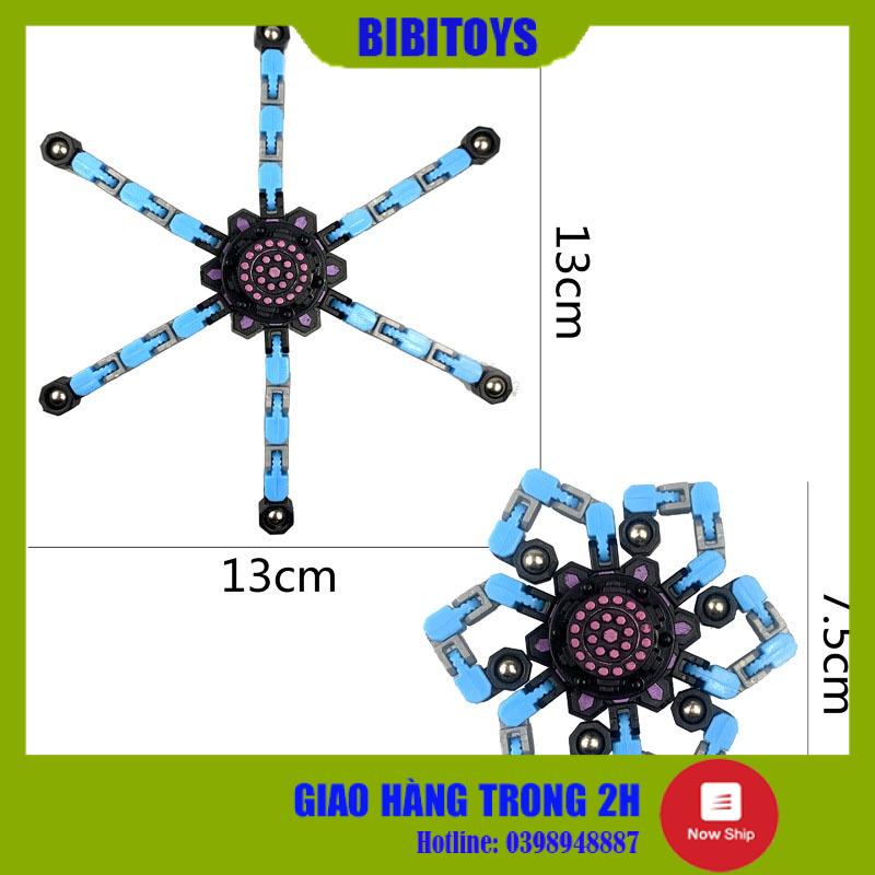 Con quay đồ chơi robot fidget spinner đầu ngón tay cơ khí dạng chuỗi biến hình , con quay hồi chuyển giải nén spinner