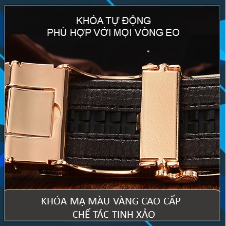 Thắt Lưng Da Nam [LOẠI 1 – FREESHIP] Dây Nịt Nam Mặt Đúc 3D Hình Cá Sấu – Khóa Tự Động Dập Vân Cá Sấu Cao Cấp