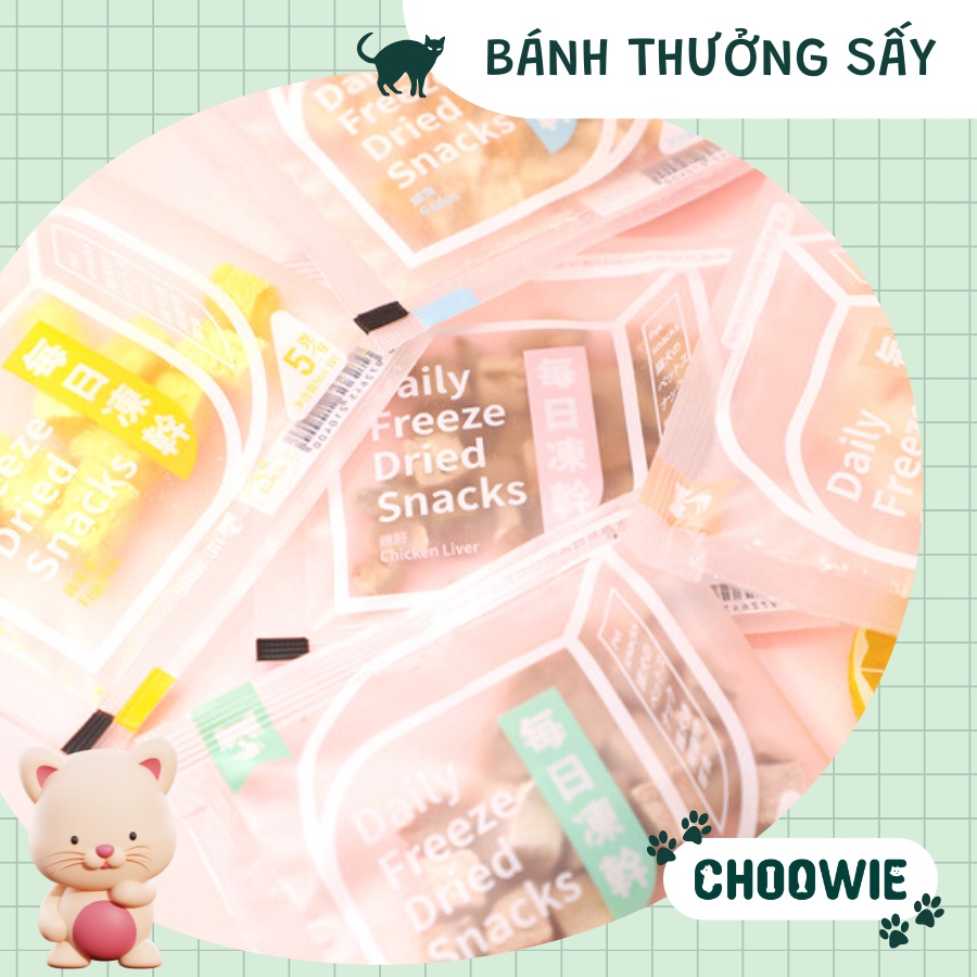 Bánh thưởng SẤY LẠNH 5 gram nhiều hương vị siêu ngon | Snack cho mèo