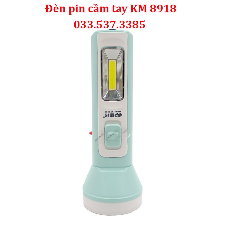 Den pin sieu sang, đèn pin chiếu xa KM 8918 công suất 5W màu xanh