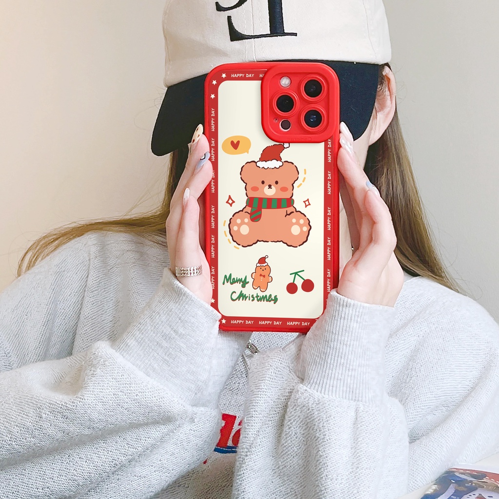 Ốp lưng iphone Gấu an lành cạnh vuông 6/6plus/6s/6splus/7/7plus/8/8plus/x/xr/xs/11/12/13/pro/max/plus/promax | BigBuy360 - bigbuy360.vn