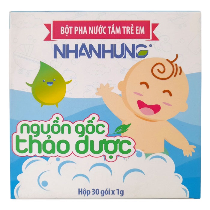 Bột pha nước tắm trẻ em Nhân Hưng - Hỗ trợ về các bệnh ngoài da cho trẻ sơ sinh